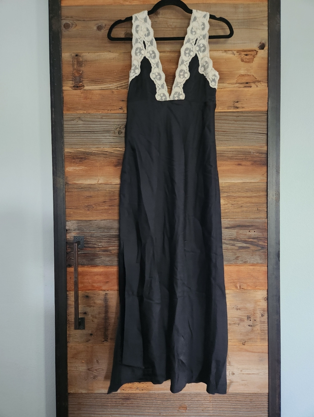 NWT Abercrombie & Fitch Black Dress with Ivory Lace Trim Size Small
